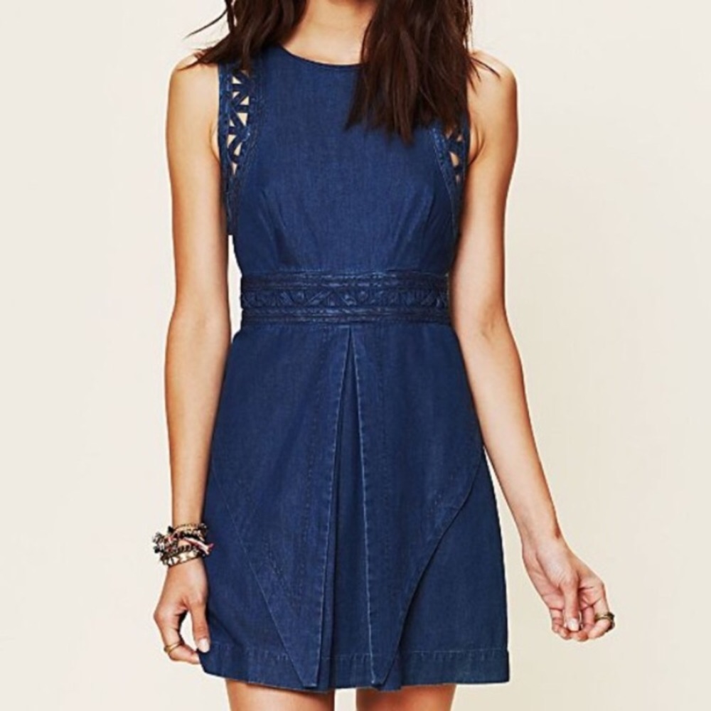 Free People New Romantics Denim Mini Dress
